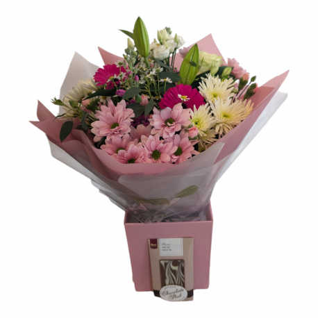 Bouquet and Chocolate Bar