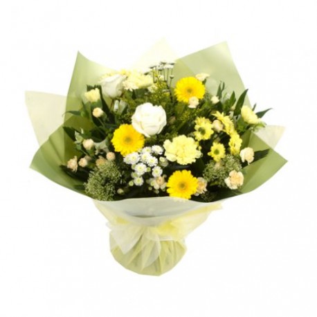 Yellow and White Sunshine Aqua Bouquet Handtied in Water